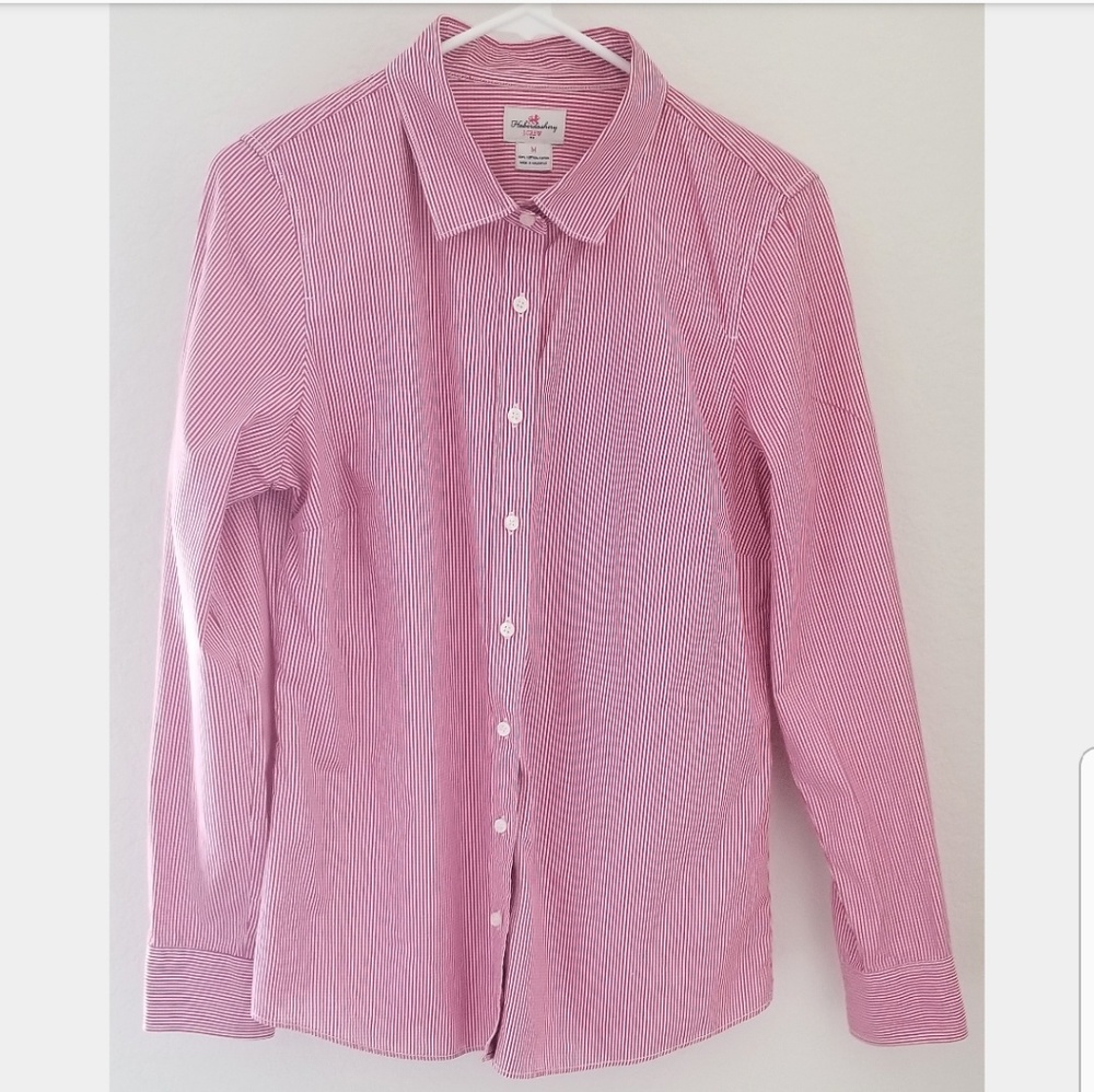 J Crew Haberdashery stretch button down top size M